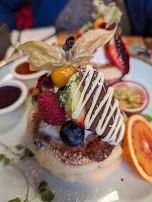 Pancakes with Cream and Fruits